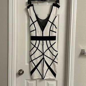 Arden B White/ Black Print Dress